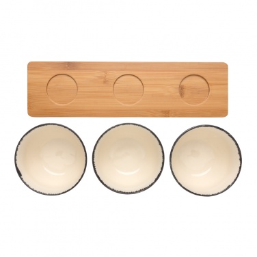 Logotrade promotional product picture of: Ukiyo 3pc serving bowl set with bamboo tray